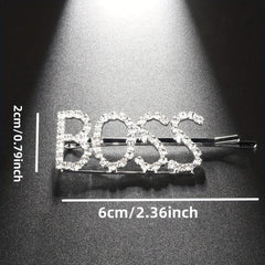Rhinestone Letters Hair Clip Head Jewelry for Women