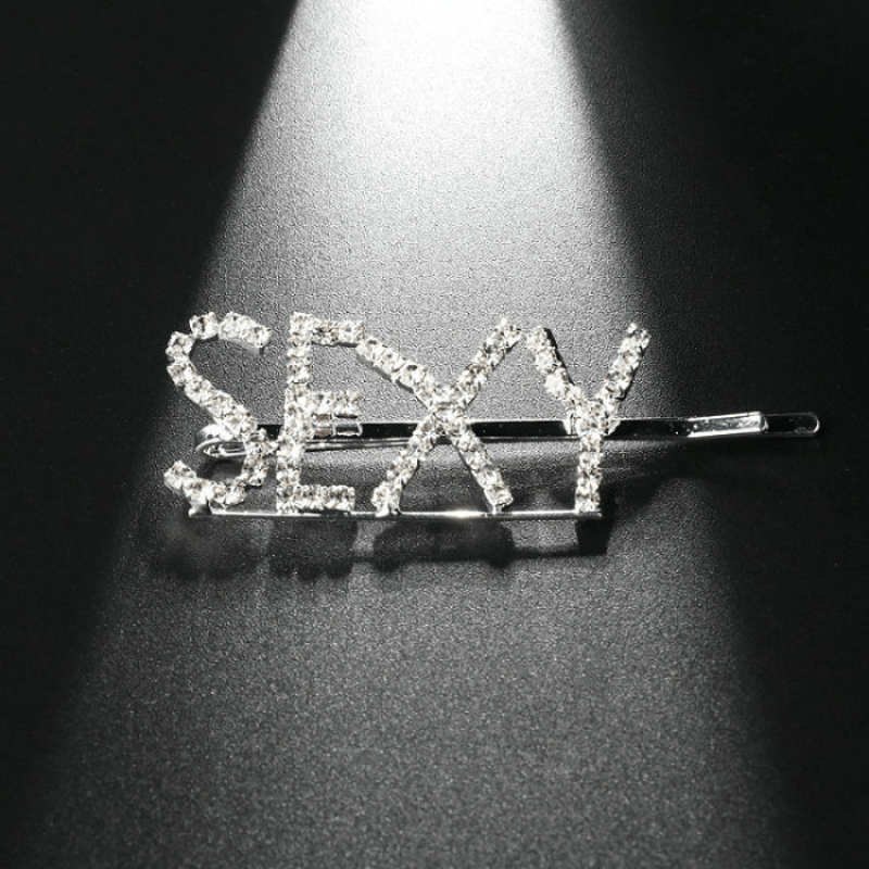 Rhinestone Letters Hair Clip Head Jewelry for Women