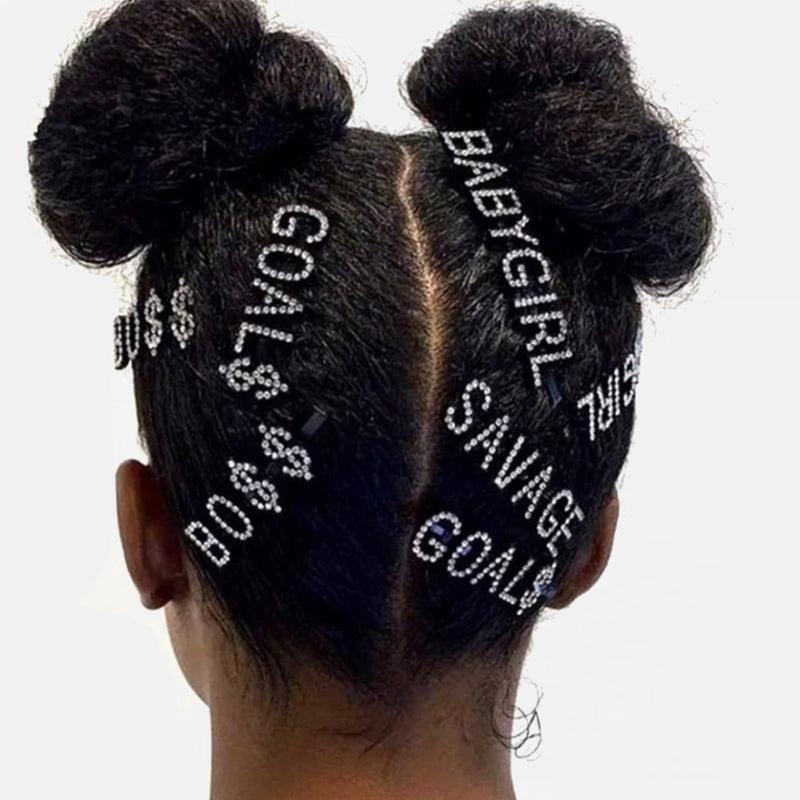 Rhinestone Letters Hair Clip Head Jewelry for Women