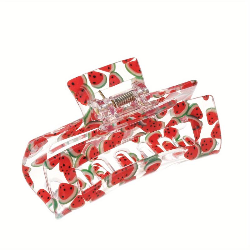 Fruit Printed Hair Claw Ponytail Holder Hair Clip