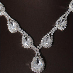 Crystal Bridal Headband Necklace Earrings Set Wedding Accessory