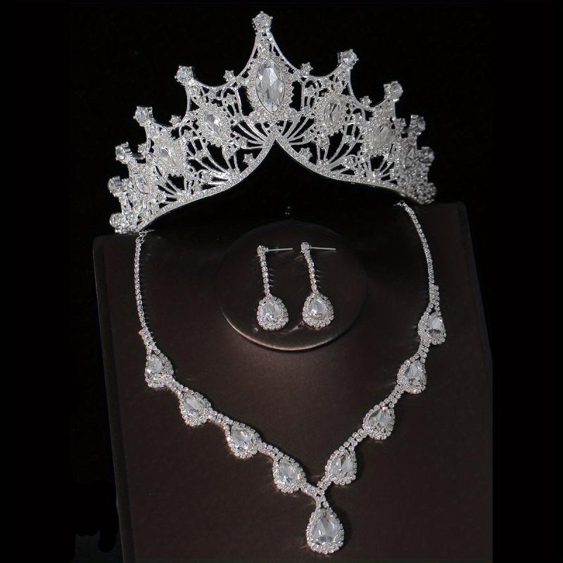 Crystal Bridal Headband Necklace Earrings Set Wedding Accessory