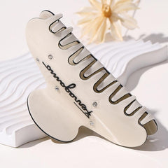 Rhinestone Decor Hair Claw Nonslip Ponytail Holder