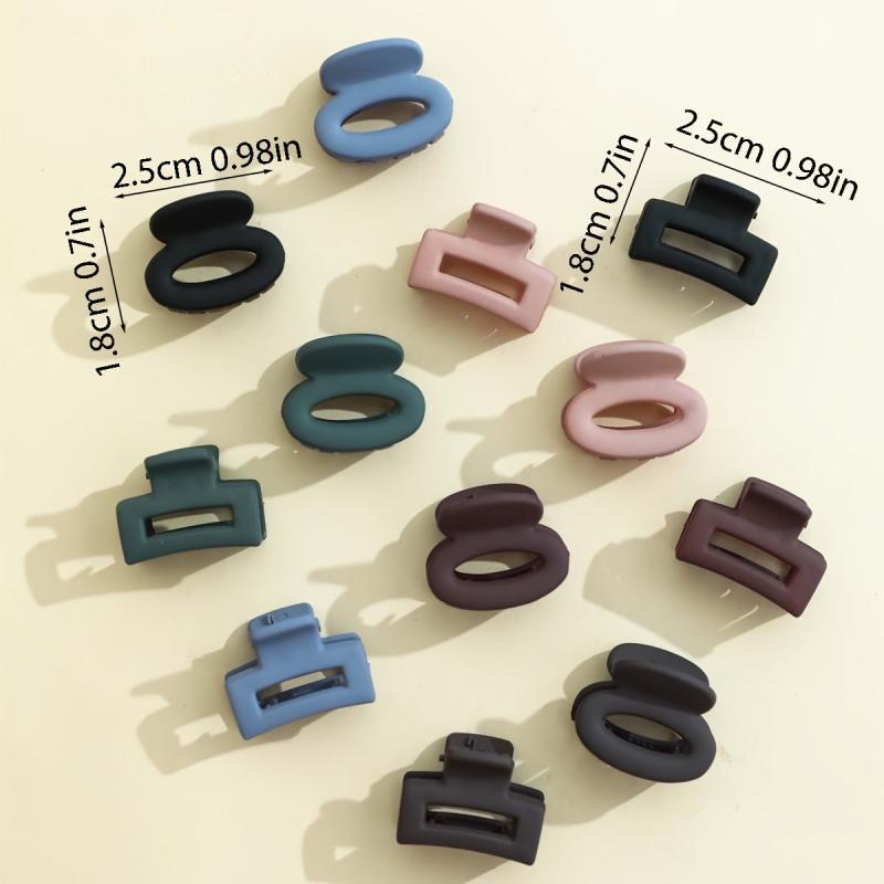 12pcs Matte Hair Claw Square Ponytail Holder Hair Accessories For Women