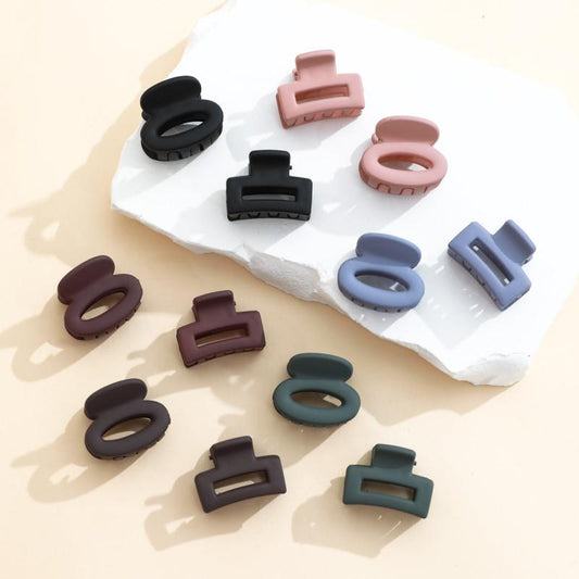12pcs Matte Hair Claw Square Ponytail Holder Hair Accessories For Women