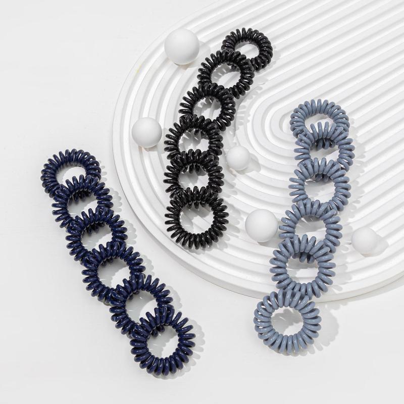 18 Pcs Spiral Hair Ties Coil Hair Ties Phone Cord Hair Ties Ponytail Hair Coils