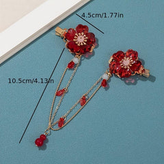 Cheongsam Flower Tassel Hair Ornament Antique Princess Pendant