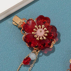 Cheongsam Flower Tassel Hair Ornament Antique Princess Pendant