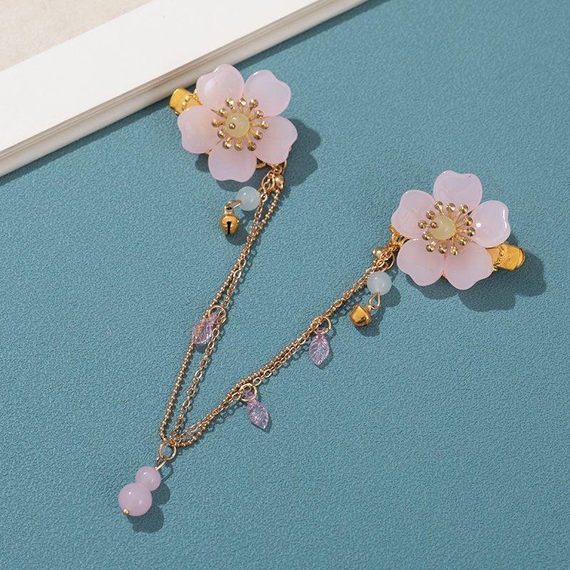 Cheongsam Flower Tassel Hair Ornament Antique Princess Pendant