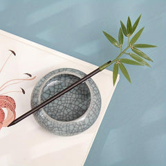 Bamboo Leaf Wooden Hairpin Cyan Hairpin