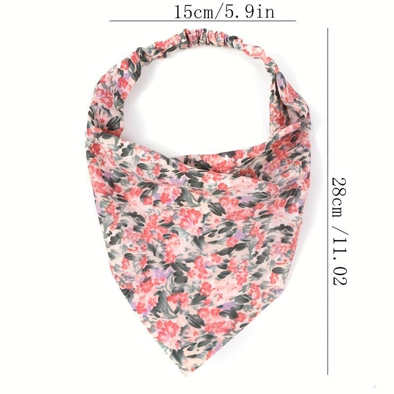 Floral Pattern Headband Bandana Print Hair Scarf Hair Accessories