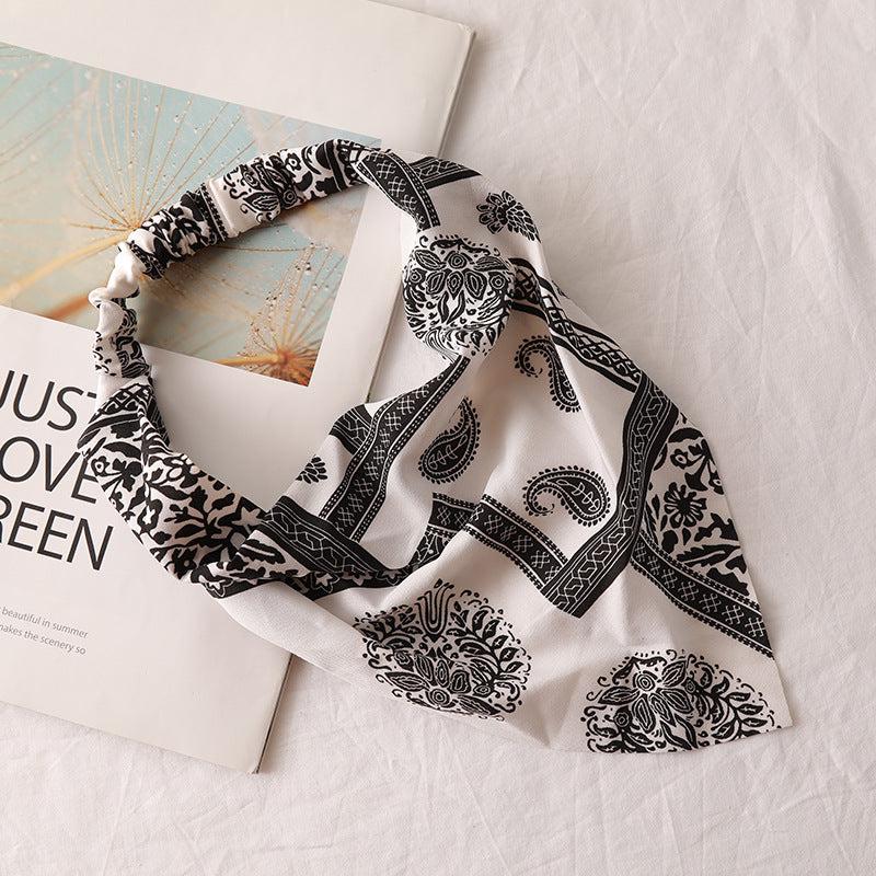 Floral Pattern Headband Bandana Print Hair Scarf Hair Accessories