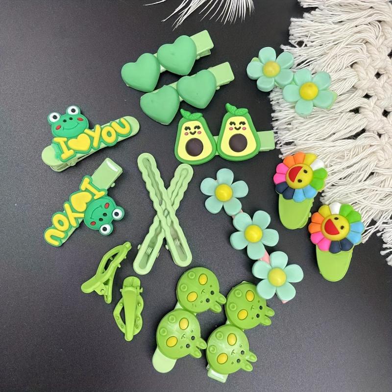 13pcs Animal Flower Hair Clip Barrette Hair Slides Clip Non Slip Hair Decoration
