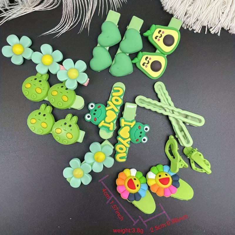 13pcs Animal Flower Hair Clip Barrette Hair Slides Clip Non Slip Hair Decoration