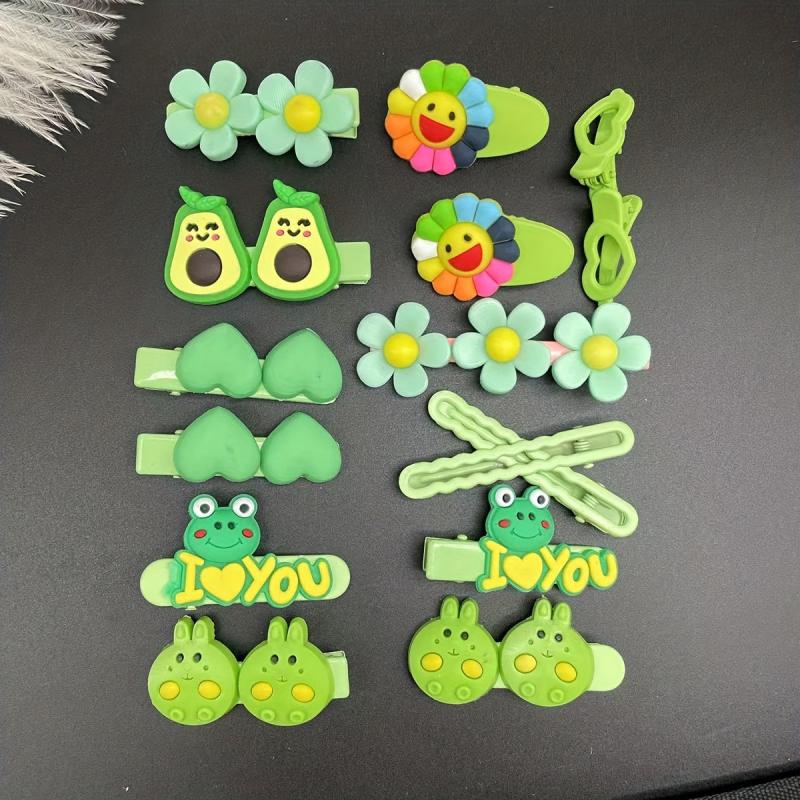 13pcs Animal Flower Hair Clip Barrette Hair Slides Clip Non Slip Hair Decoration