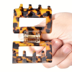 3pcs Acetate Hair Claw Square Hollow Ponytail Holder Hair Accessories