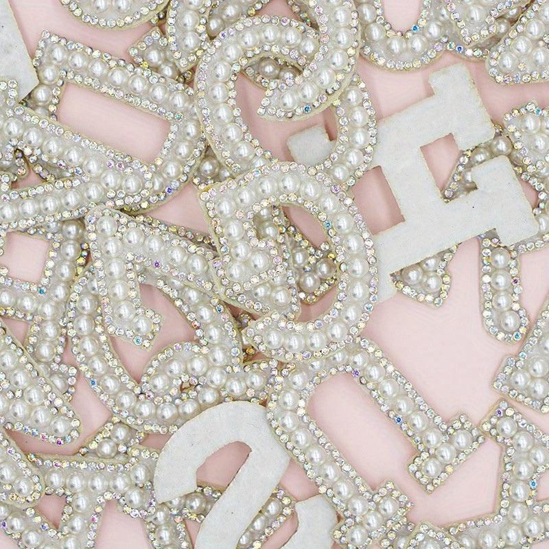26pcs Faux Pearl English Letter Stickers for Clothes Decorative Patches