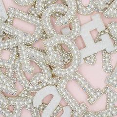26pcs Faux Pearl English Letter Stickers for Clothes Decorative Patches