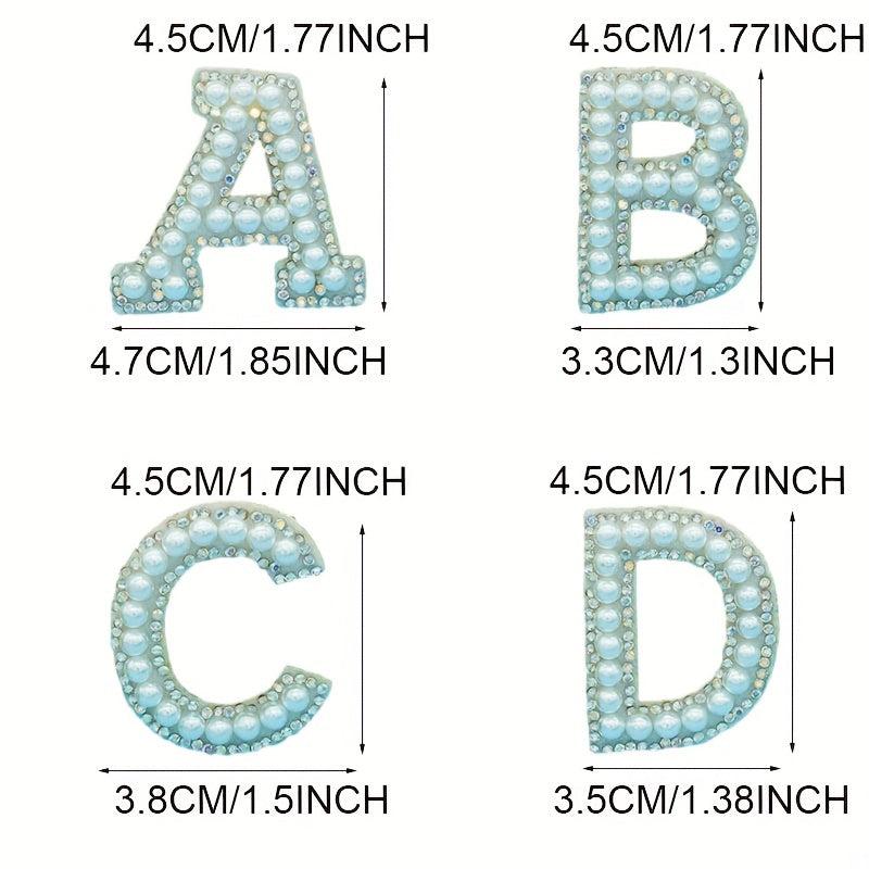 26pcs Faux Pearl English Letter Stickers for Clothes Decorative Patches