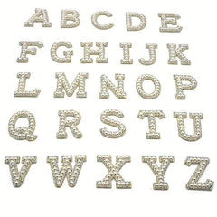 26pcs Faux Pearl English Letter Stickers for Clothes Decorative Patches