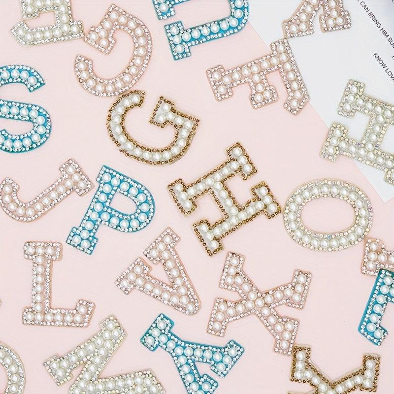 26pcs Faux Pearl English Letter Stickers for Clothes Decorative Patches