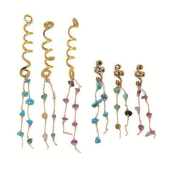 Colored Stone Pendant Hair Jewelry For Braids Tassels Dreadlock