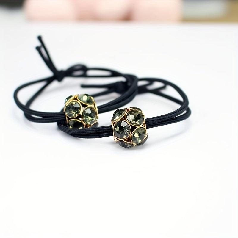 Rhinestone Bead Hair Rope Tie Elastic Hair Accessories