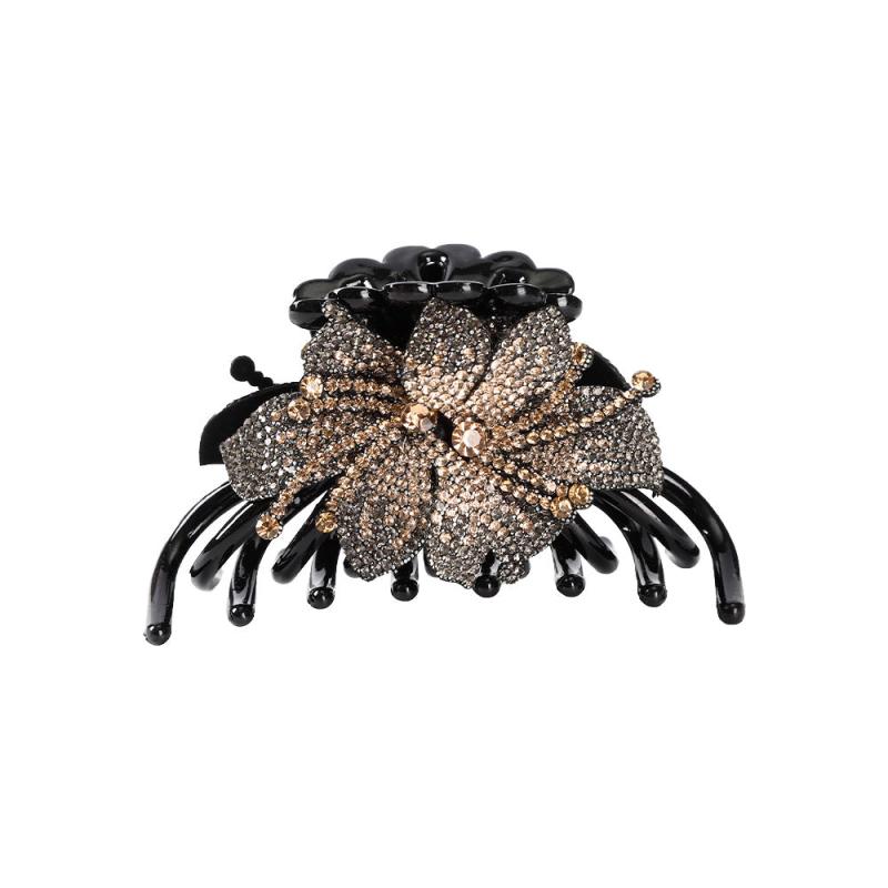 Rhinestone & Flower Hair Claw Vintage Banana Clip Headwear
