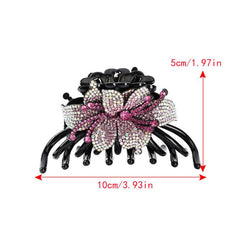 Rhinestone & Flower Hair Claw Vintage Banana Clip Headwear