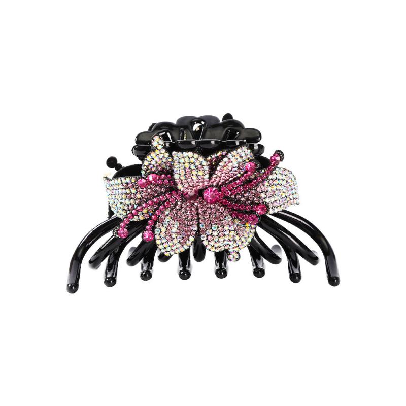 Rhinestone & Flower Hair Claw Vintage Banana Clip Headwear