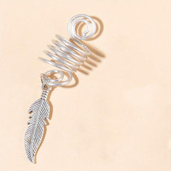 Alloy Spiral Hair Ring Star Leaf Tassel Dreadlock Hair Ring Boho Style Braids