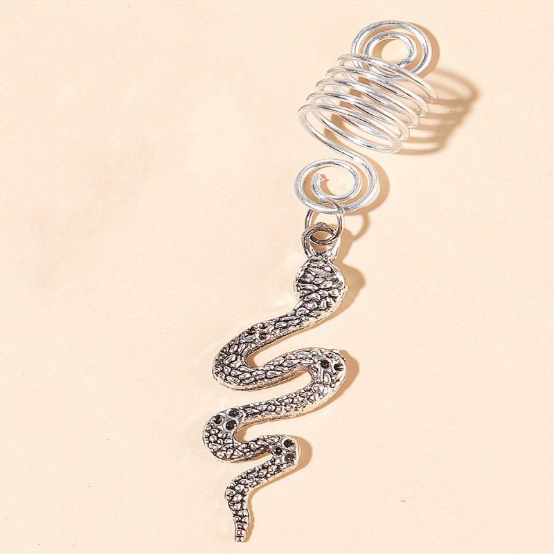 Alloy Spiral Hair Ring Star Leaf Tassel Dreadlock Hair Ring Boho Style Braids