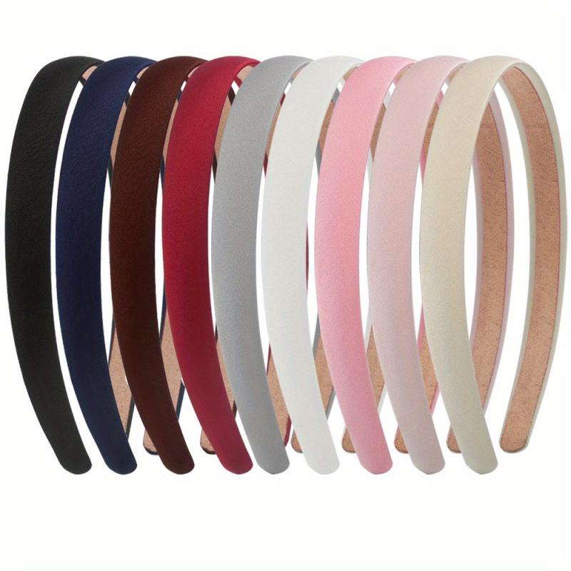 9pcs Fabric Headband Solid Hair Band Style Headdress For Girls Women