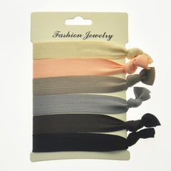 6pcs Knotted Ribbon Hair Tie Wide Hair Rope Bracelet Elastic