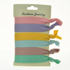6pcs Knotted Ribbon Hair Tie Wide Hair Rope Bracelet Elastic