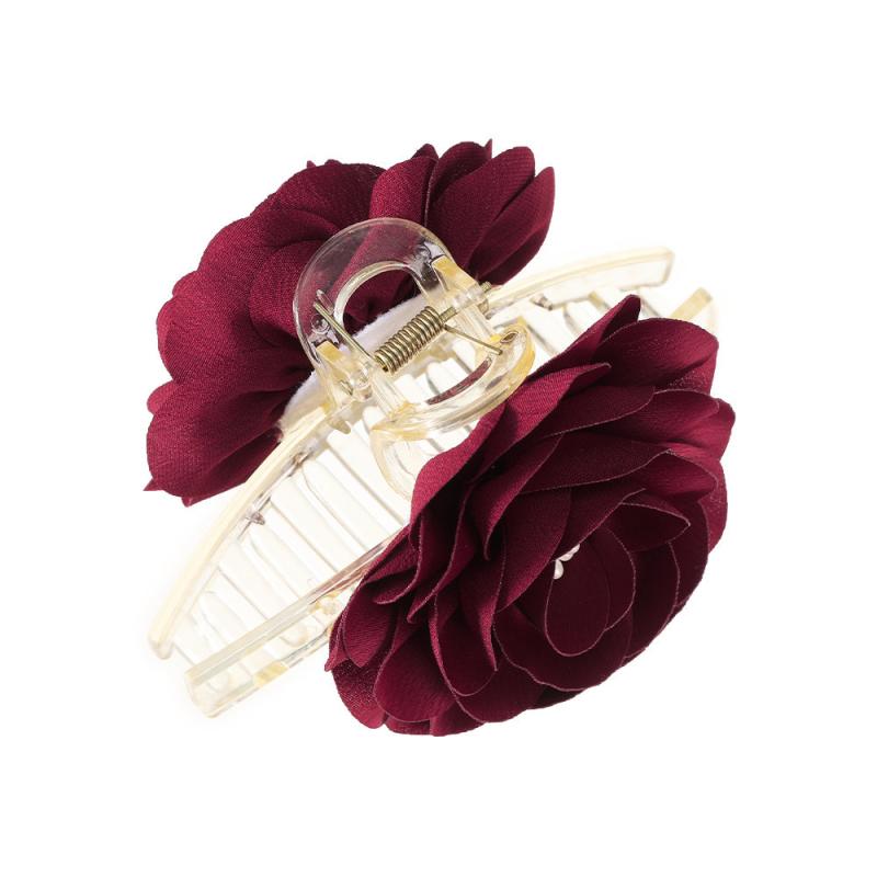 Rose Flower Hair Claw Crab Clips Ponytail Barrette Hairpin Women Girls Accessory