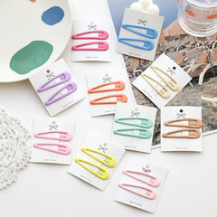 2pcs Hair Snap Clips Pins Barrette Candy Metal Hair Barrettes Women Girls