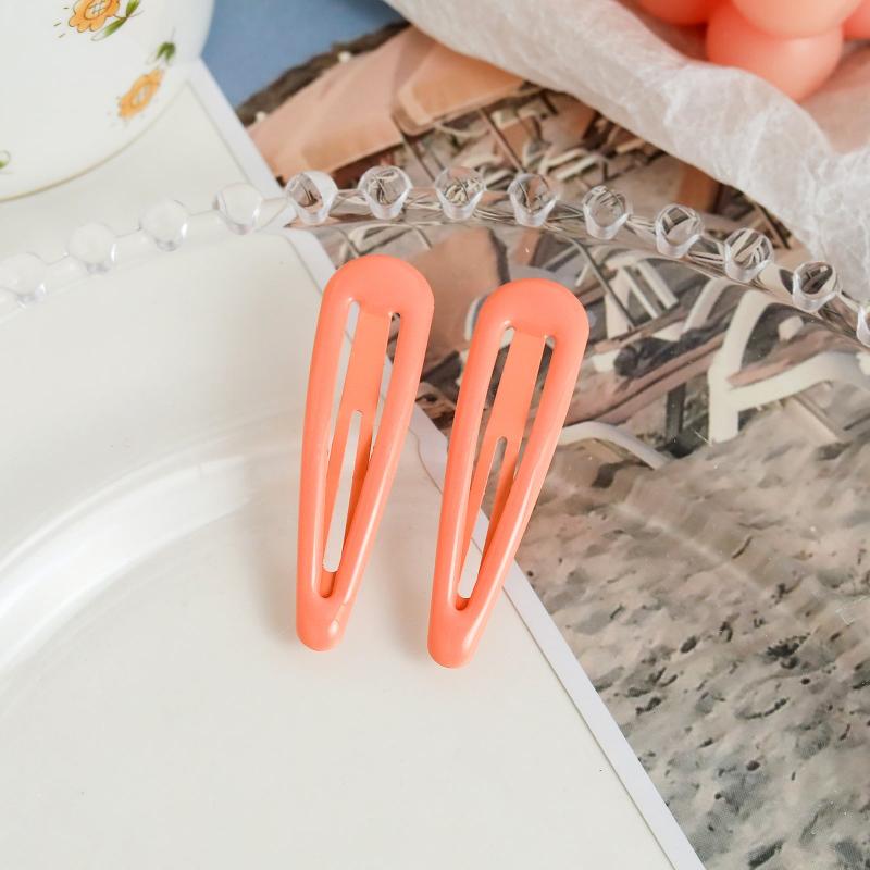 2pcs Hair Snap Clips Pins Barrette Candy Metal Hair Barrettes Women Girls