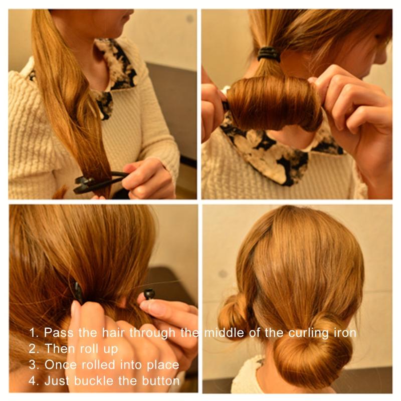 Hair Bun Maker Snap and Roll Bun Hair Tool Curly Hair Styling Tools