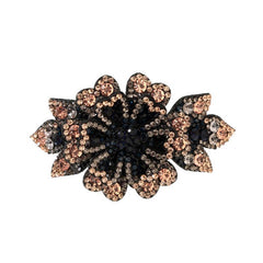 Rhinestone Double Flower Hair Clip Hairpins Pearls Dovetail Clips