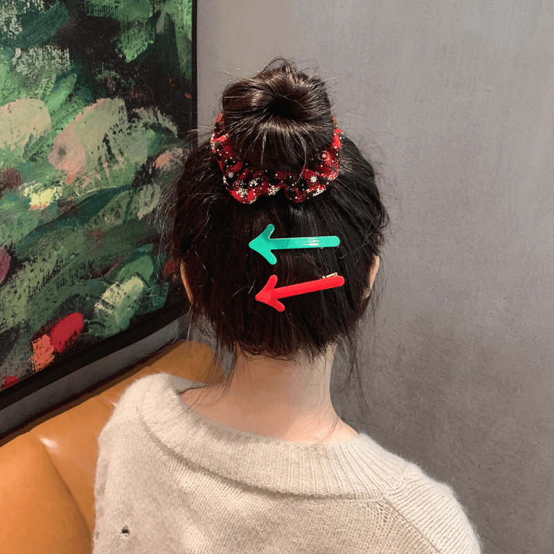 Christmas Plaid Snowflake Pattern Dark Red Hair Ring Headband Ropes Scrunchie