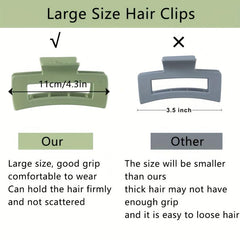 10pcs Large Hair Claw Rectangle Hair Clips for Thick Hair Non Slip