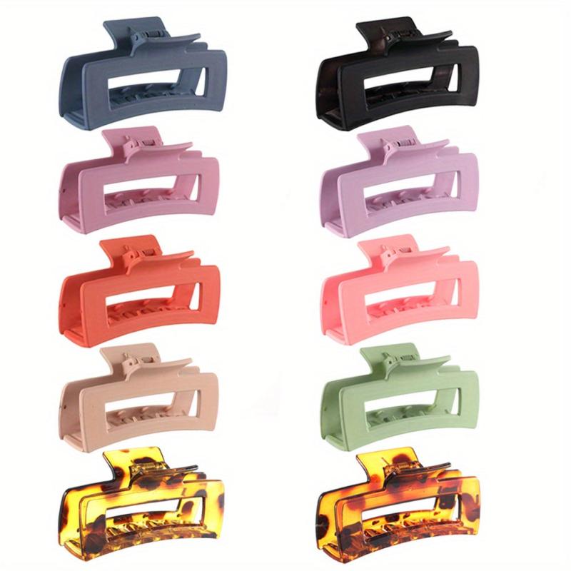 10pcs Large Hair Claw Rectangle Hair Clips for Thick Hair Non Slip