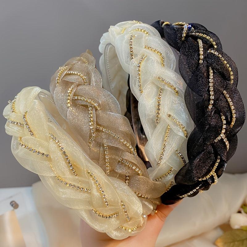 Twist Braid Headband Hair Band Rhinestone Hair Accessory
