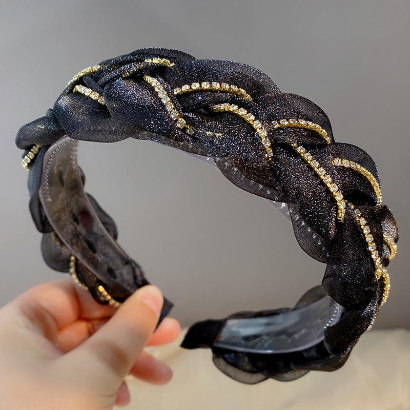 Twist Braid Headband Hair Band Rhinestone Hair Accessory