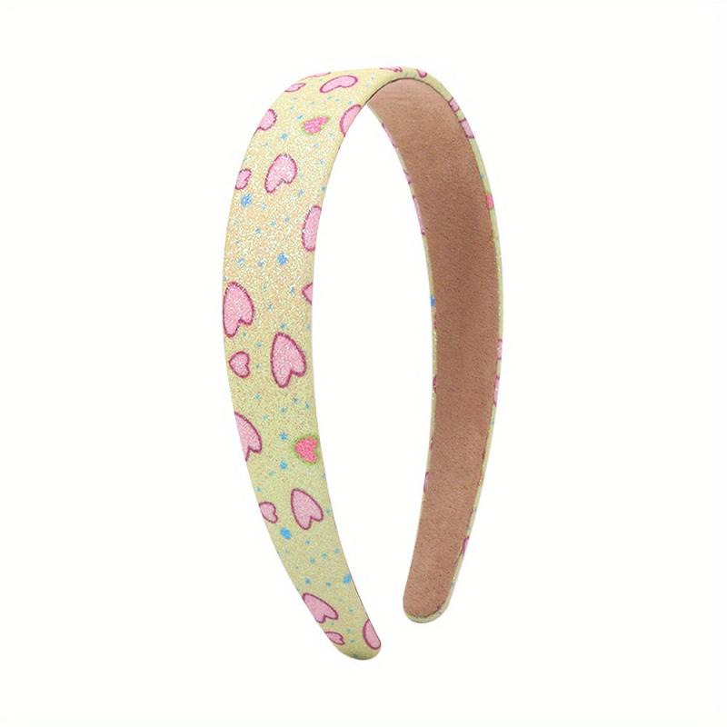 Gradient Sequin Heart Wide Brim Headband for Women