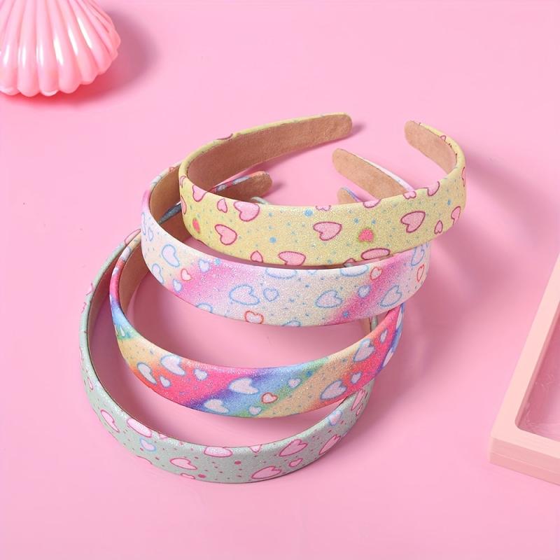 Gradient Sequin Heart Wide Brim Headband for Women