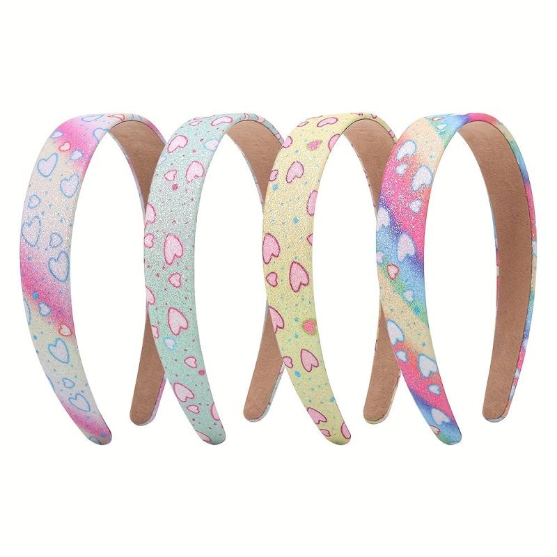 Gradient Sequin Heart Wide Brim Headband for Women