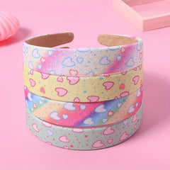 Gradient Sequin Heart Wide Brim Headband for Women