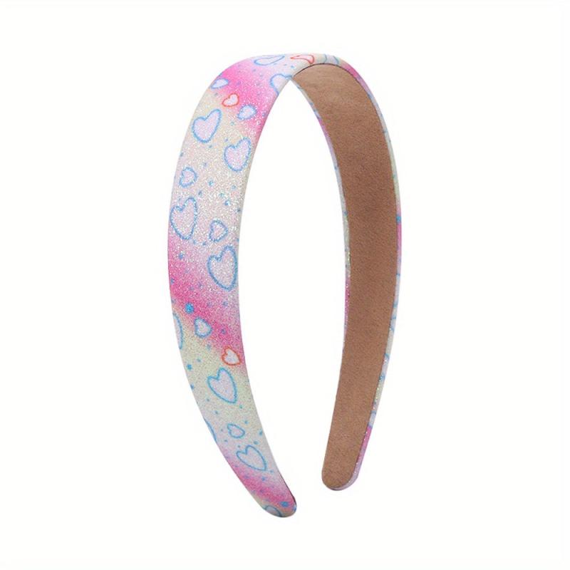 Gradient Sequin Heart Wide Brim Headband for Women